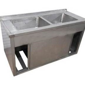 سینک زیر کابینت دار درب ریلی طول 80 سانتی متر