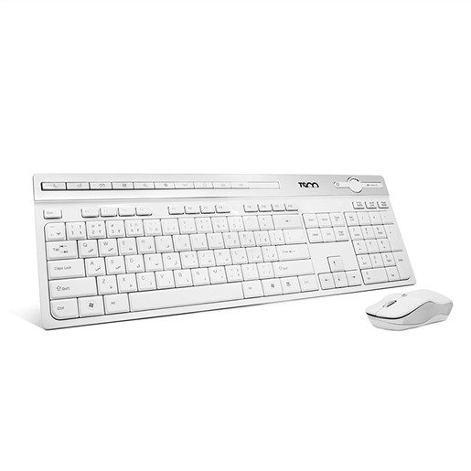 کیبورد و ماوس بی سیم سفید برند تسکو مدل TKM 7106W