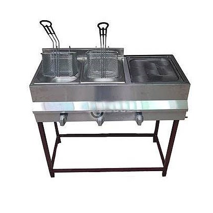 سرخ کن دو لگن بغل استیک شعله دار