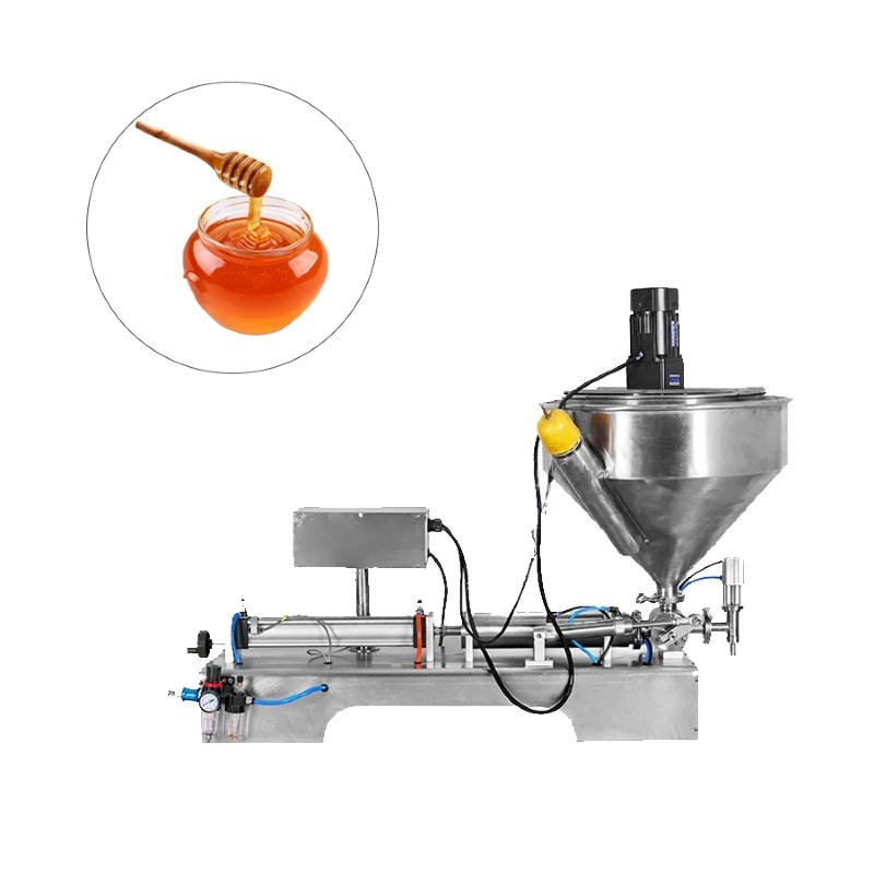 دستگاه پرکن مایعات غلیظ پنوماتیک به همراه همزن و گرمکن – ظرفیت 50 الی 500 – مدل F12