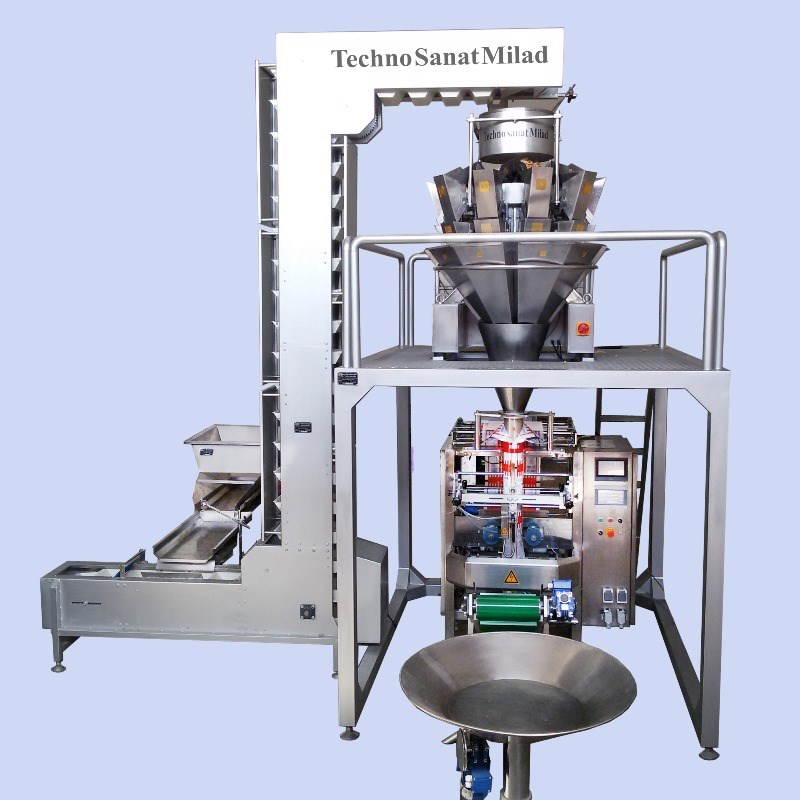 دستگاه بسته بندی ۱۰ توزین مولتی هد سروو موتور بدنه استیل