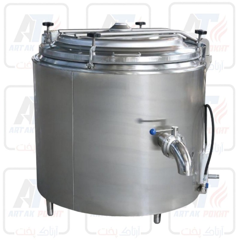 دیگ چلوپز استیل 250 لیتری استوانه دیگ پلو پز صنعتی