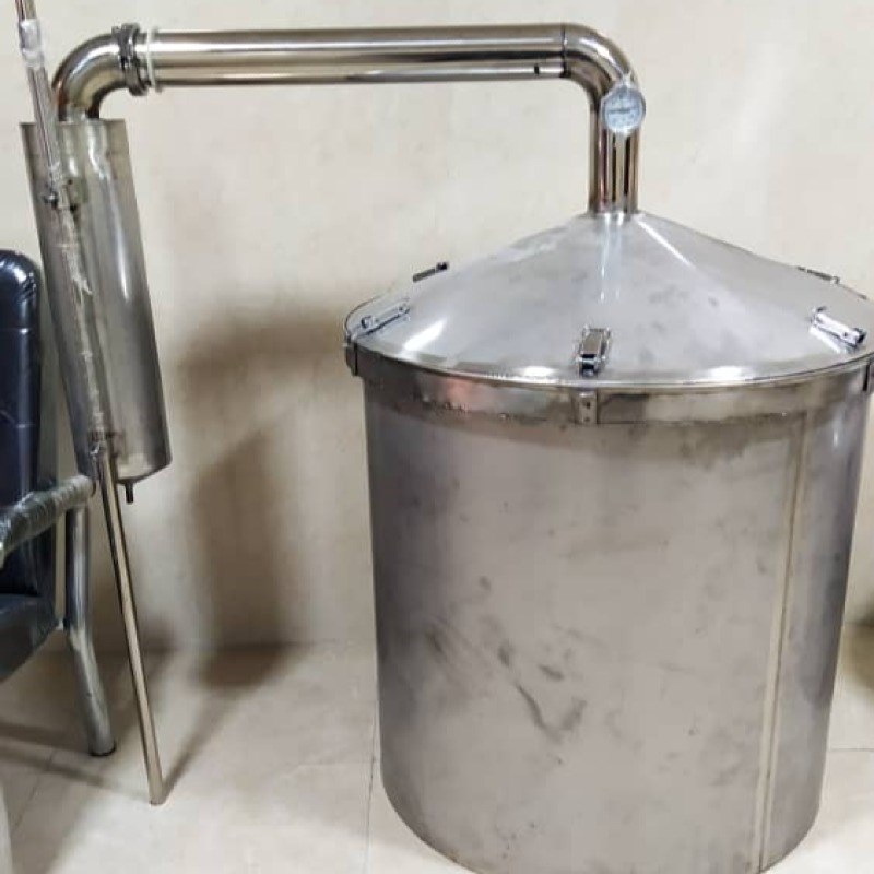 دستگاه تقطیر و عرق گیری و گلاب گیری 60 لیتری تا 1000 لیتری تمام استیل