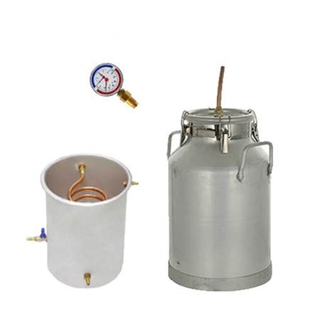 دستگاه تقطیر و دستگاه عرق گیری 150 لیتری با کندانسور آبی ده چفت با ترمومانومتر