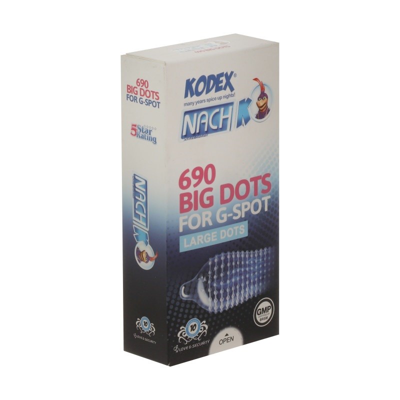 کاندوم خاردار ناچ کدکس مدل BIG DOTS بسته ۱۰ عددی