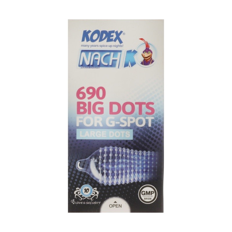 کاندوم خاردار ناچ کدکس مدل BIG DOTS بسته ۱۰ عددی