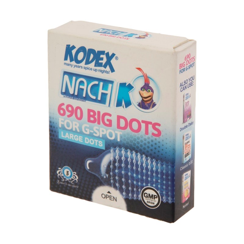 کاندوم ناچ کدکس مدل BIG DOTS بسته ۳ عددی