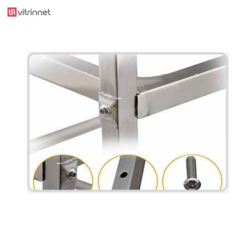 ترولی استیل سه طبقه تخت