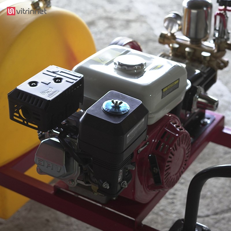 سمپاش 100 لیتری فرغونی با موتور طرح هوندا چین و پیستونی 45 و شلنگ 50 متری و لانس ترک