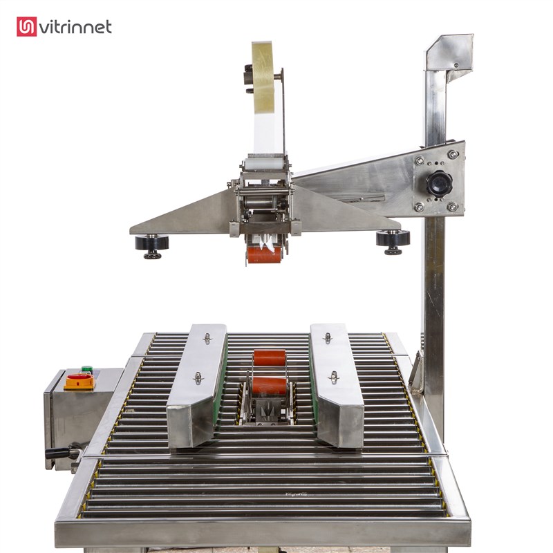 دستگاه چسب زن کارتن تمام استیل نیمه اتوماتیک تک ستون