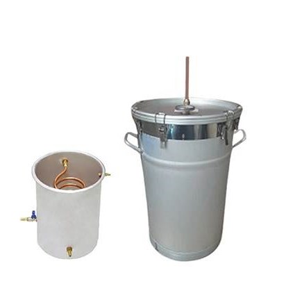 دستگاه تقطیر و دستگاه عرق گیری سطلی 10 لیتری با کندانسور آبی بدون ترمومانومتر