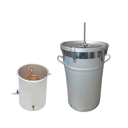 دستگاه تقطیر و دستگاه عرق گیری سطلی 50 لیتری با کندانسور آبی بدون ترمومانومتر