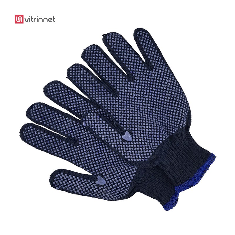 دستکش ایمنی خالدار بافتنی