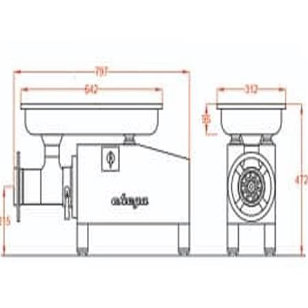 دستگاه چرخ گوشت گیربکسی رومیزی صنعتی C100-32