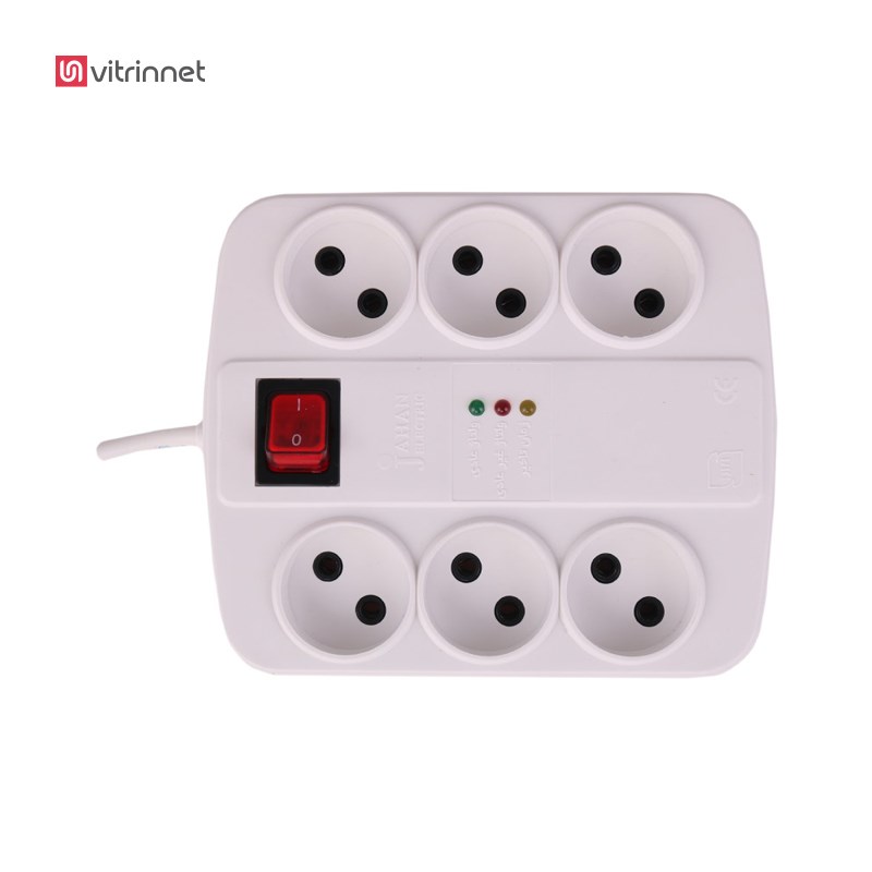 محافظ ولتاژ شش پریزه جهان الکتریک مدل JEM113