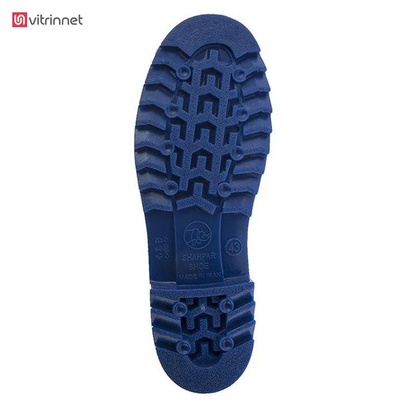 چکمه لاستیکی مشکی زیره آبی شهپر