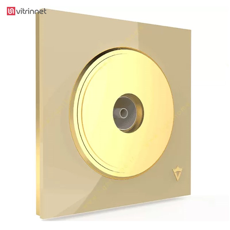 کلید و پریز ویرا مدل آلفا کلاسیک بژ میانه طلا - مات و شیشه ای
