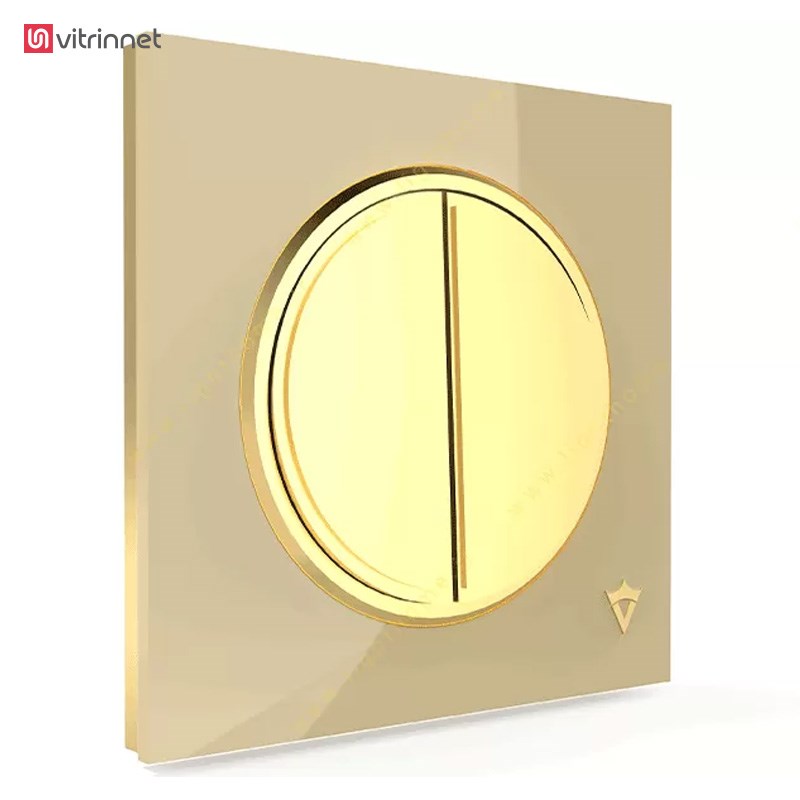 کلید و پریز ویرا مدل آلفا کلاسیک بژ میانه طلا - مات و شیشه ای