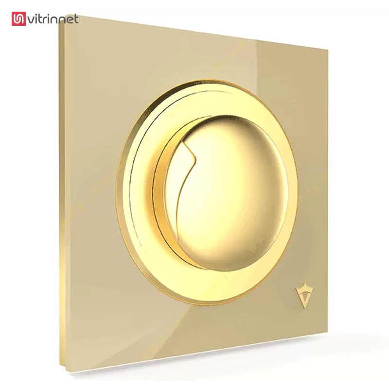 کلید و پریز ویرا مدل آلفا کلاسیک بژ میانه طلا - مات و شیشه ای