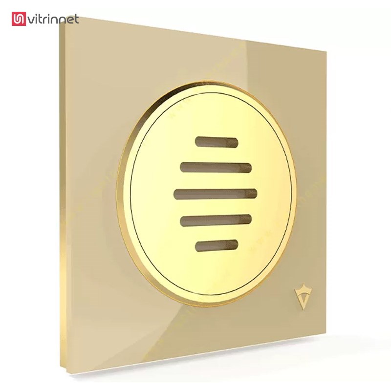 کلید و پریز ویرا مدل آلفا کلاسیک بژ میانه طلا - مات و شیشه ای