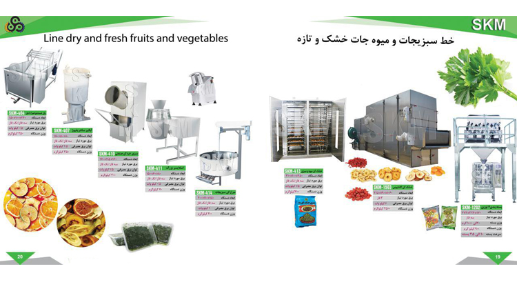خط فراوری و بسته بندی سبزیجات و میوه جات خشک خط فراوری و بسته بندی سبزیجات و میوه جات خشک