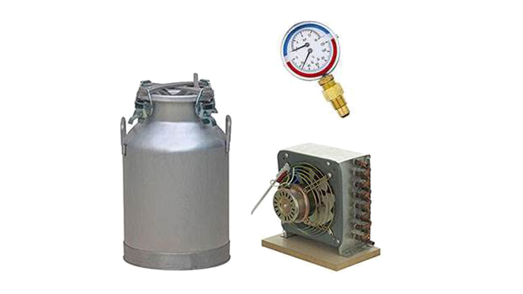 دستگاه تقطیر و عرق گیری 100 لیتری 4 چفت با 2 خروجی و کنداسور برقی و سایز 6 و ترمومانومتر مدل 22213